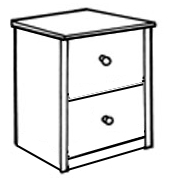 Shaker Pedestal\/Nightstand w\/Two Equal Drawers